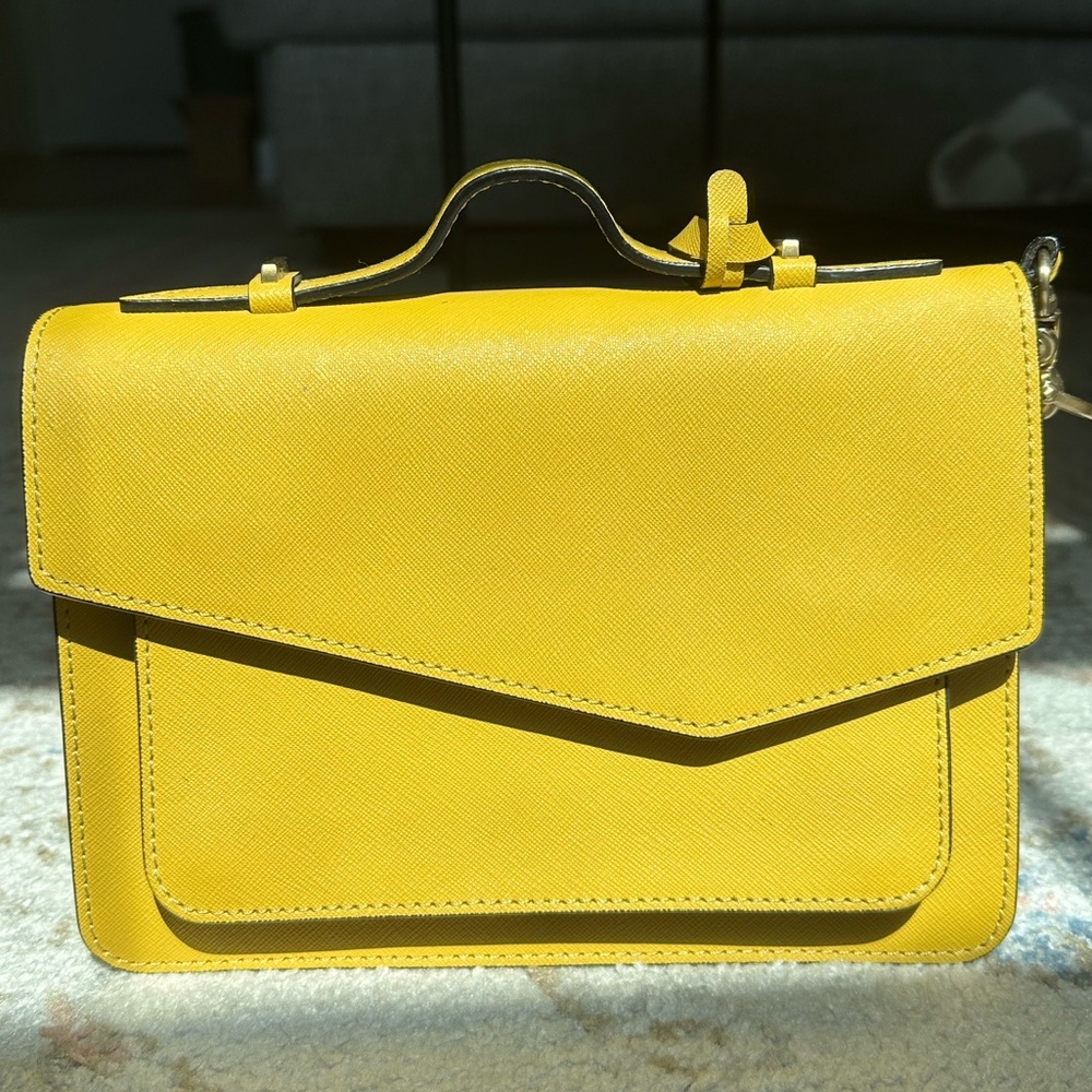 Botkier Cobble Hill Leather Crossbody Bag in Yellow